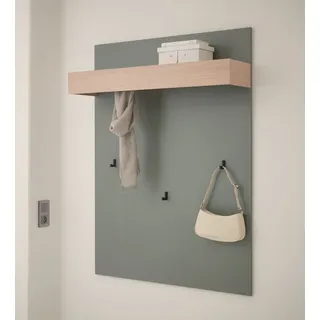 INOSIGN Garderobenpaneel »GiRON/CiTY, Wandregal in vier Farben, Flurgarderobe mit Hutablage« mit Kleiderstange und Haken, 100 cm breit, grün