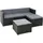 3-Sitzer Polyrattan Lounge-Set schwarz