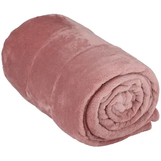 Arti Casa Fleecedecke 150 x 200 cm - Tagesdecke - Kuscheldecke - Sofa Überwurfdecke - 1-Personen Sofadecke - Dekoration Wohnzimmer - Waschmaschinenfest - Rosa - Fleece/Polyester