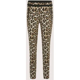 MADELEINE Jerseyhose »Schlupfhose Leo-Print Jersey-Hose mit Stretch«, schwarz