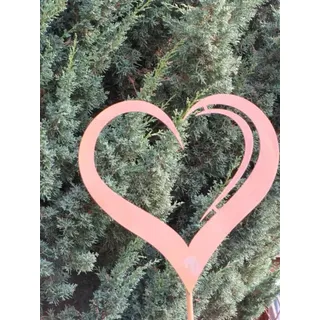 Edelrost Gartenstecker Herz positiv