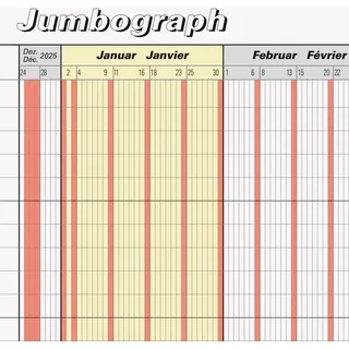 Brunnen Urlaubsplaner 2026, „Jumbograph“, 1 Seite = 12 Monate