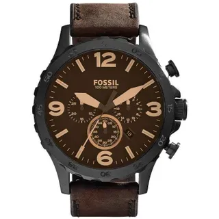 Fossil Nate Chronograph Leder 50 mm FS5151