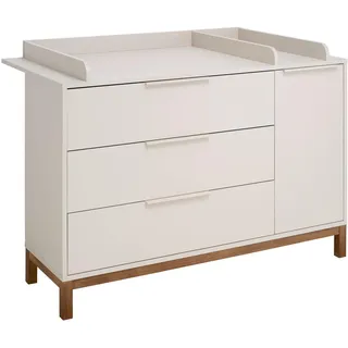 Jimmylee Wickelkommode , Kaschmir , Holz , Nussbaum , 1 Fächer , 3 Schubladen , 139x91-99x45-77 cm , DIN EN ISO 9001 , Babymöbel & Kindermöbel, Babyzimmer, Wickelkommoden & Zubehör, Wickelkommoden