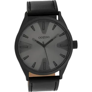 Oozoo Herren Armbanduhr schwarz Timepieces Lederarmband D2UOC10024