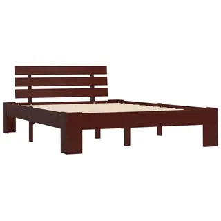 vidaXL Massivholzbett Dunkelbraun Kiefer 120x200 cm - Braun