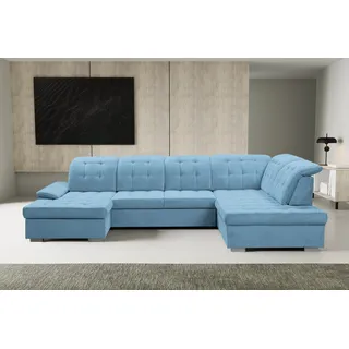 werk2 Wohnlandschaft »Kordula-New U-Form«, Sofa in U-Form mit Schlaffunktion & Bettkasten, Schlafcouch