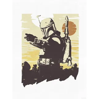 Komar Wandbild- Star Wars Boba Fett Illustration Target - Größe 30 x 40 cm - Poster, Kinderzimmer, Dekoration - gerollt ohne Rahmen