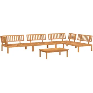vidaXL 5-tlg. Garten-Sofagarnitur aus Paletten Massivholz Akazie - Braun