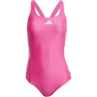 adidas 3 Stripes C-back Swimsuit, Shock pink/White, 38
