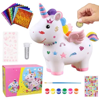 Einhorn Spardose, 3D Einhorn Sparschwein Lustig, DIY Spardose, Wiederverwendbare Sparbox, Einhorne Spardosen Geschenke