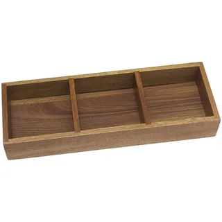Lipper International Schublade und Schreibtisch-Organizer aus Akazienholz, für Bürobedarf oder Haushalts- und Küchenutensilien, 3 Fächer, 29,5 x 10,3 x 4,5 cm