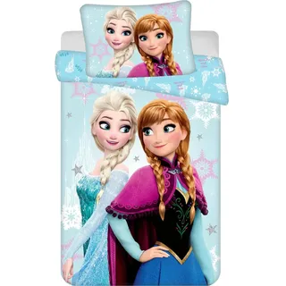 Jerry Fabrics Disney Frozen Kinder Bettwäsche Eiskönigin Anna ELSA Kopfkissen Bettdecke 100% x135 cm