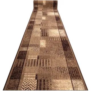 rugsx Antirutsch Teppichläufer Essenza - moderner Kurzflor für Küche, Flur & Wohnzimmer, Meterware, beige 120x300 cm
