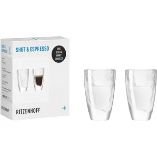 RITZENHOFF 3991004 Espressoglas/Schnapsglas 50ml, 2er-Set – Alpino – gefrostetes Glas mit innenliegender Reliefstruktur – Made in Germany
