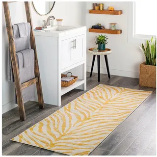 livabliss Teppich »LUANDA« rechteckig 11 mm Höhe Skandinavischer Teppich, Boho Wohnzimmerteppich/Läufer im Zebra Muster, gelb