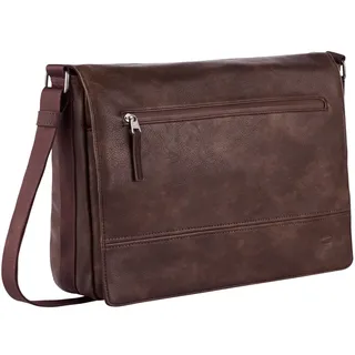 Messenger Bag CAMEL ACTIVE "Traces", Herren, Gr. B/H/T: 38,5cm x 27cm x 10cm, braun, Polyurethan, Taschen Messenger Bag, aus Lederimitat, funktional mit vielen Fächern & hochwertigem Gurtband