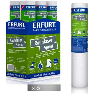 Erfurt Rauhfaser Tapete Sprint DIY 20X0.53 Rauhfasertapete 6 Rollen 1003232