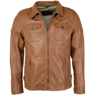 Bikerjacke JCC "Lederjacke 3102074", Herren, Gr. XXL, braun (cognac), Obermaterial: 100% Lammnappaleder LANA. Futter: 100% Baumwolle CO., Jacken Bikerjacke