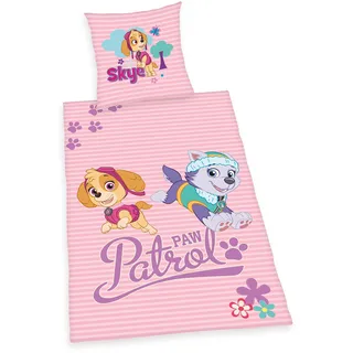 Paw Patrol Skye und Everest Paw Patrol Rosa 135 x 200 cm + 80 x 80 cm
