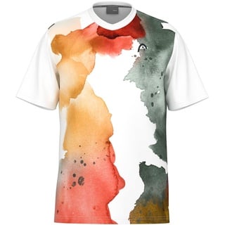 Head TOPSPIN T-Shirt Men, Print Vision/Orange Alert