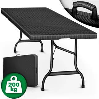 CASARIA Gartentisch 180 x 75 x 73 cm Schwarz