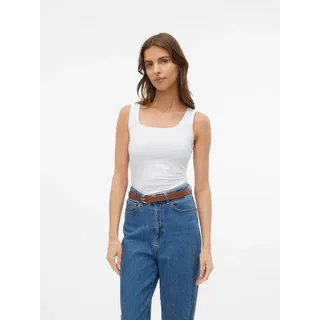 Vero Moda Tanktop VERO MODA "VMLULU SL TANK TOP NOOS", Damen, Gr. XL, weiß (hellweiß), Jersey, Obermaterial: 95% Baumwolle, 5% Elasthan, unifarben, normal, Rundhals, Tops Tanktop
