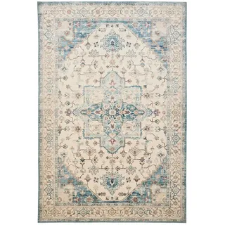 benuta Nest Vintage-Teppich Miray waschbar 200/300 cm , Multicolor, Blau , Kunststoff , Vintage , Rechteckig , 200x300 cm , Oeko-Tex® Standard 100 , für Fußbodenheizung geeignet, in verschiedenen Größen erhältlich, waschbar, pflegeleicht , Teppiche und Böden, Teppiche, Vintageteppiche