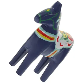 Toyvian Handgefertigte Holzpferd Deko Figur, 7.3 Zoll Skandinavisches Dalapferd Holz Ornament Deko für Wohnzimmer Tisch Regal und Innenräume