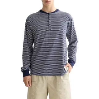 Scotch & Soda Herren Striped Relaxed-fit Shirt Henley-Hemd