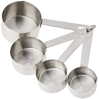De Buyer - Set bestehend aus 4 Messlöffeln aus Edelstahl - 60 / 80 / 125 / 250 ml - 4827.02, Silber