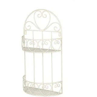 Ambiente Haus Wandregal rund - antikweiss 50 x 27 x 12 cm Weiß