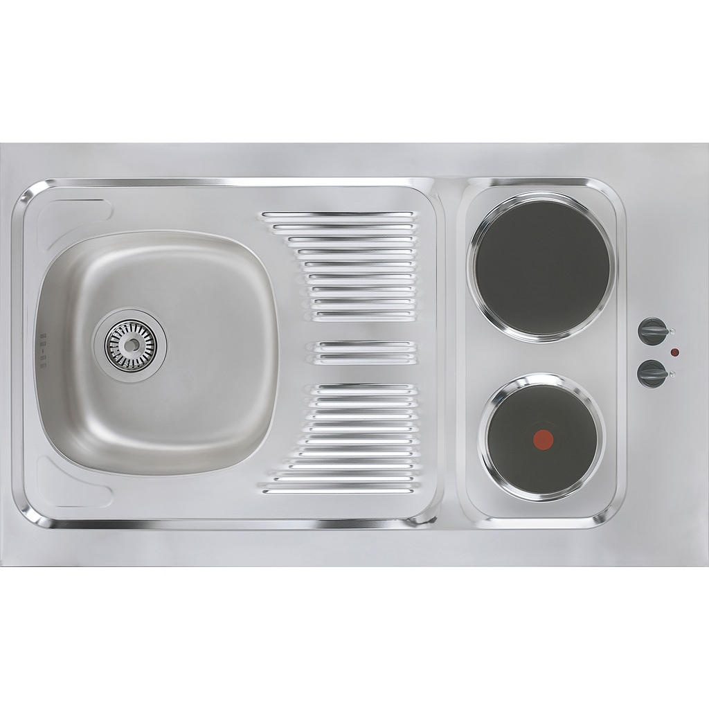 Bild von Miniküche in Schwarz/Eiche Sonoma inkl. E-Geräte
