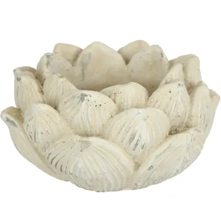 I.GE.A. Antikes Pflanzgefäß Lotus-Blume 17 x 10 cm Beige