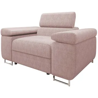 Mirjan24 Relaxsessel Torezio Cord 134 x 90 x 102 cm Rosa