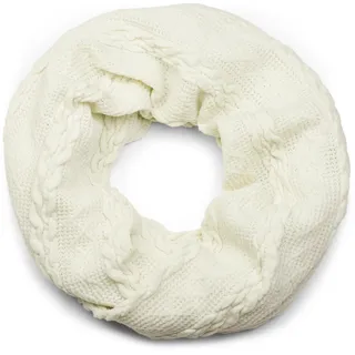styleBREAKER Strickschal "Feinstrick Loop mit Zopfmuster" 1 Stk., creme, beige