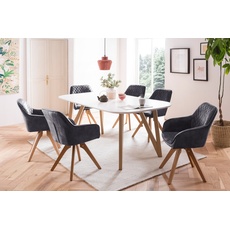 Bild Essgruppe, 5-teilig, 1 Tisch + 4 Stühle - schwarz