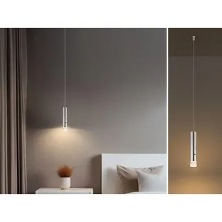 2in1 Akku LED Hängelampe einflammig & Taschenlampe Silber Touch dimmbar, Ø3,8cm
