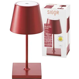 SIGOR Akku-Tischleuchte Nuindie mini 25cm kirschrot 2,2W FlexMood 2200K/2700K IP54 Ra85 dimmbar - Rot