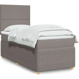 Best Möbel Bettrahmen inkl. Lattenrost - Boxspringbett mit Matratze Taupe 90x200 cm Stoff - Klassische Betten Cloris Neu2726383 6parcel - Taupe