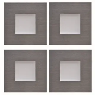 LED Sockelleuchte Küche Einbauleuchte Karo Edelstahl 4x 0,3 W Küchenleuchte