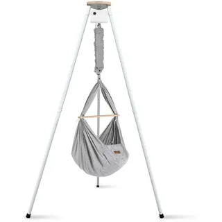 Schmusewolke Federwiege , Grau, Weiß , Metall, Kunststoff, Textil , Höhe ca. 4 cm , 135x194x135 cm , Feder mit Sicherheitsseil , Babymöbel & Kindermöbel, Babyzimmer, Babybetten, Stubenwagen & Babywiegen