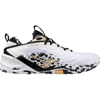 Mizuno Handballschuhe Wave Stealth Neo 2 Limited Edition, weiß, 44,5, Herren - Gold, Schwarz, Weiß