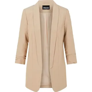Beige Dreiviertelärmeliger Blazer Pieces Boss - Weiß