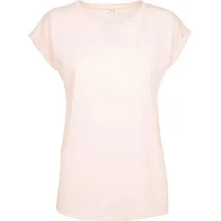 Build Your Brand Damen T-Shirt Ladies Extended Shoulder Tee, lang geschnittenes T-Shirt für Frauen, Baumwolle, Pink, M