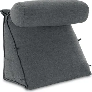 aktivshop Rückenkissen mit Nackenrolle 55 x 50 x 30 cm Grau