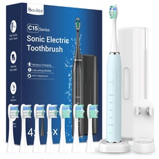 Bild Sonic Elektrische Zahnbürste Schallzahnbürste - Zahnbürsten Elektrisch mit Reiseetui, Electric Toothbrush Mit 8 kopf, 5 modi