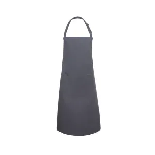 Karlowsky Basic Latzschürze mit Schnalle und Tasche, 75 x 90 cm, Schürze mit Bändern aus Schürzenstoff, mit Nahtsicherung, Farbe: anthrazit