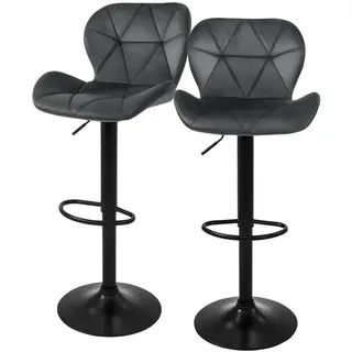 ML-Design Barhocker Tresenhocker 360° drehbar, Gepolsterter Barstuhl mit Rückenlehne und Fußstütze, 59-79 cm , Esszimmer, Barmöbel, Barhocker