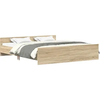 vidaXL Bettgestell mit Kopf- und Fußteil Sonoma-Eiche 160x200 cm - Braun